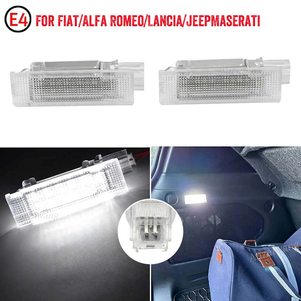 

2x LED Compartment Light Interior Luggage For Fiat 500 500X 500L Argo Panda Grande Punto 51878127 60665239