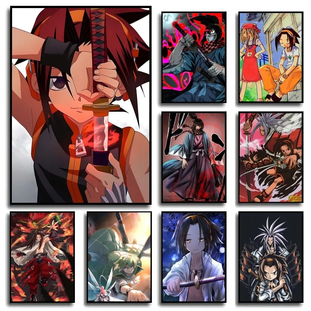 Póster de Anime Shaman King sin marco, papel Kraft para Club y Bar, póster Vintage, pintura artística de pared, pegatinas de estudio para dormitorio