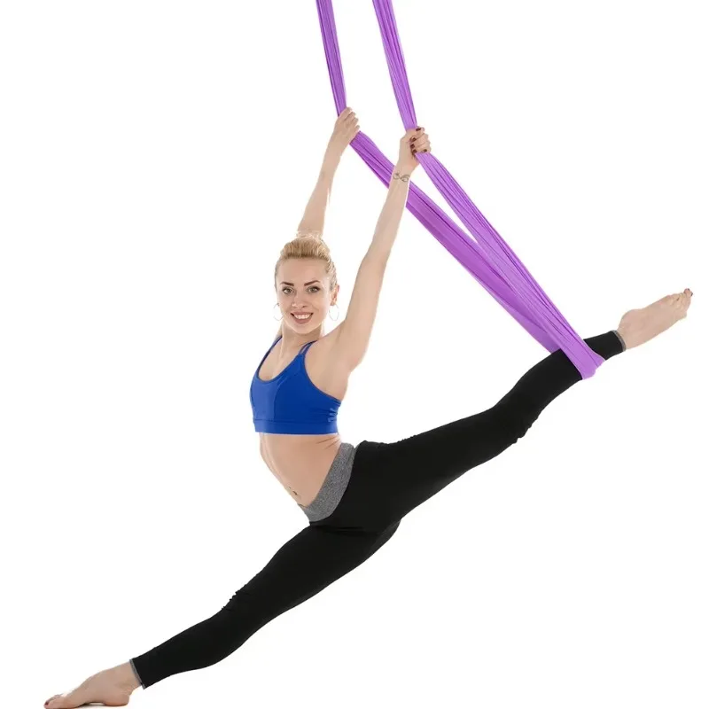 Modern Nylon Active Silk Purple Aerial Yoga Swing Set Improved Design for Bedroom Home Gym Fitness and Relaxation