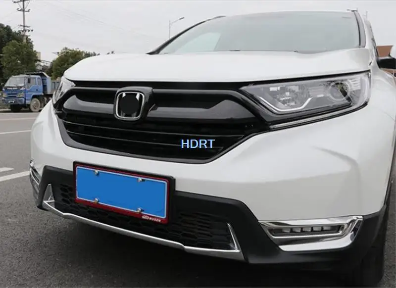 For Honda CR-V CRV 2017-2021 Car Front Middle Net Surface Grille Frame Grill Moulding Cover Trims Strip Decoration Accessories