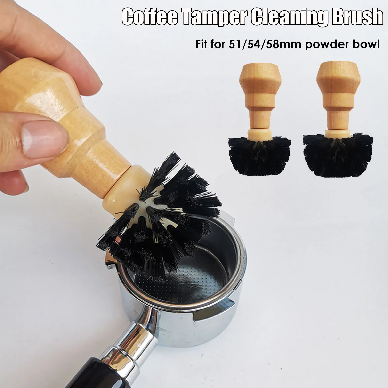 

Protable Coffee Tamper Cleaning Brush Espresso Grinder Machine Horse Hair Wood Dusting Cleaners 51/54/58mm Barista Kitchen Tools