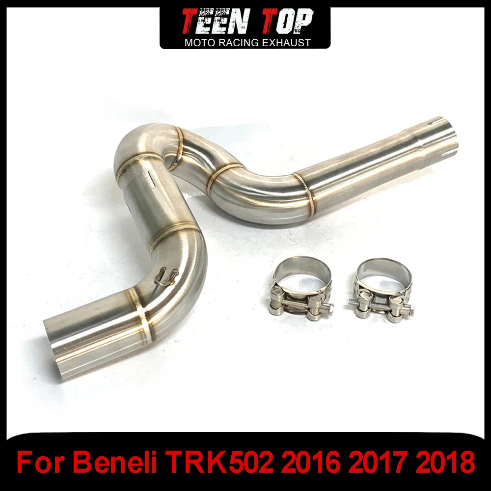 Para Beneli TRK502 Decat Pipe 2016 2017 2018 sistema de Escape de acero inoxidable para motocicleta tubo de enlace medio 51mm Slip On