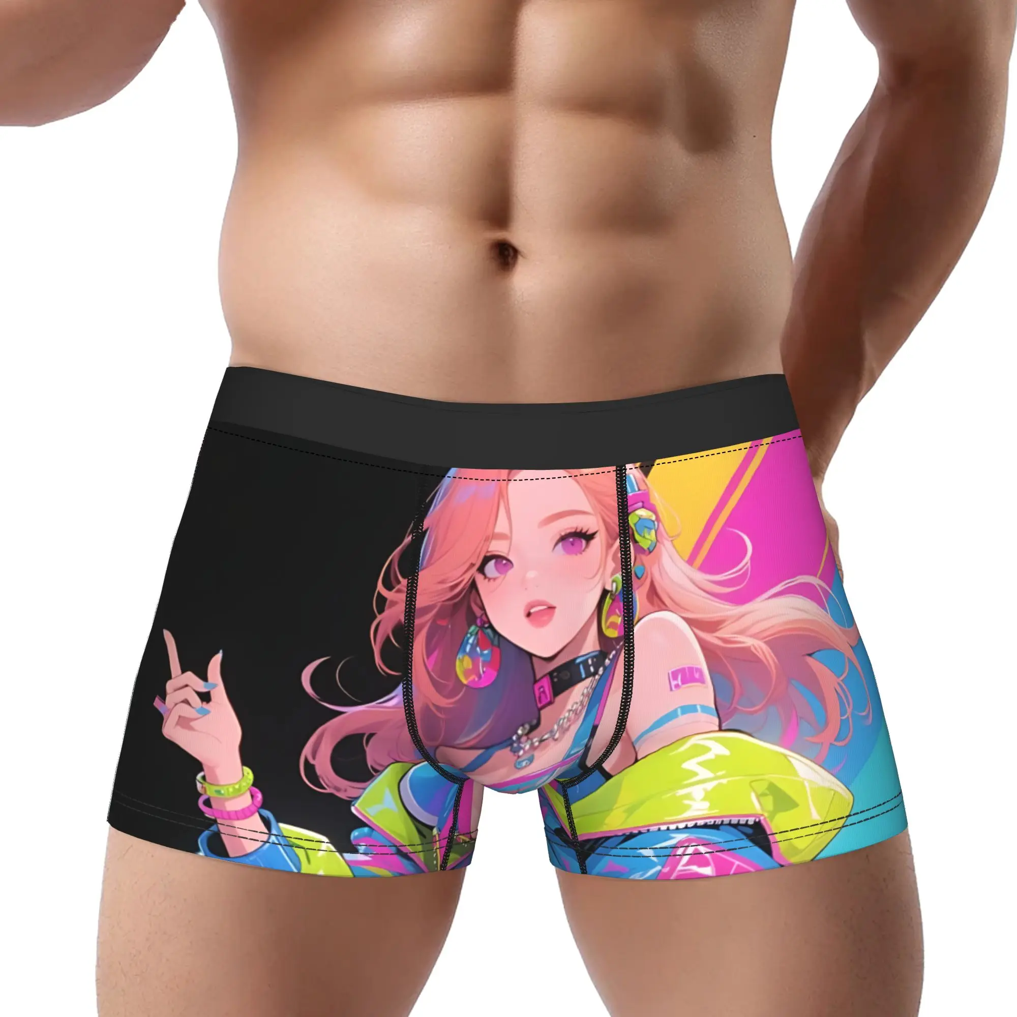 

Мужские трусы-боксеры в стиле K-pop с мультяшным принтом для взрослых 18+, сексуальные шорты-боксеры