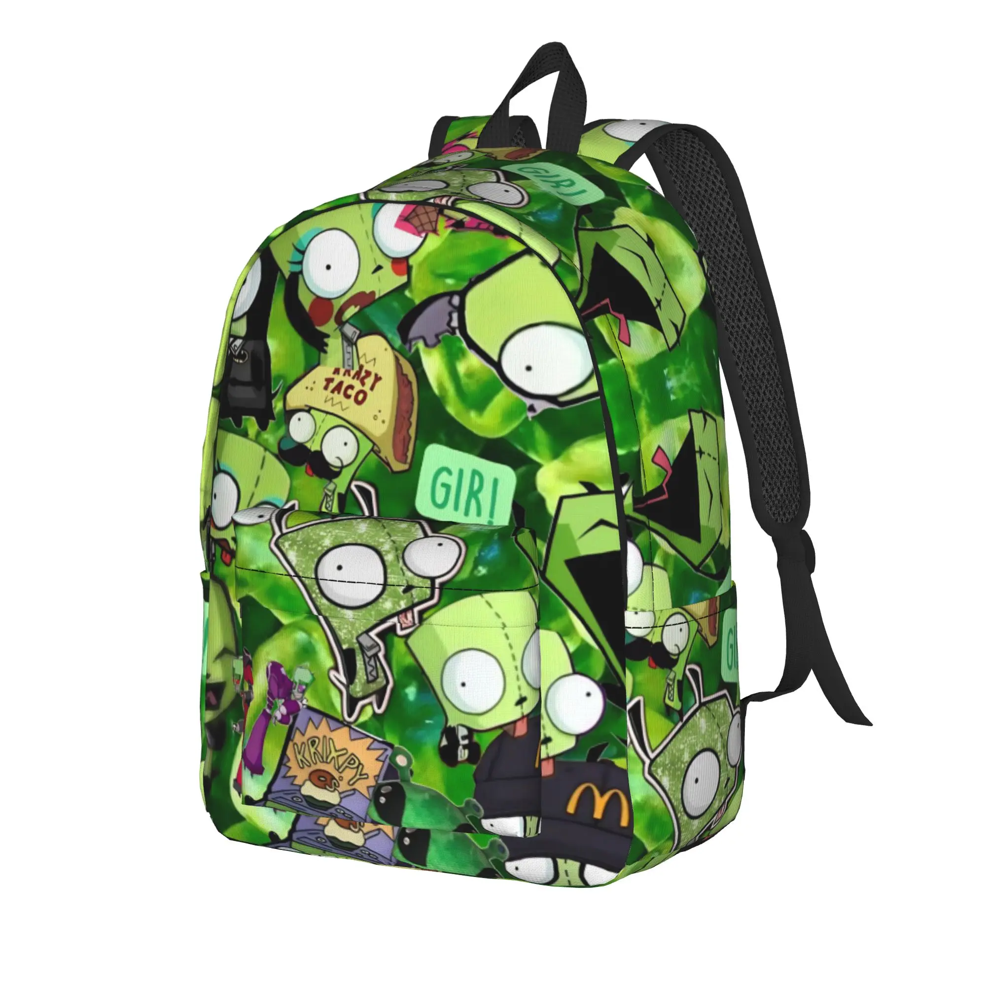 Invader Zim Gir Dib Robot Backpack American Animated Hiking Backpacks Student Modern School Bags High Quality Large Rucksack