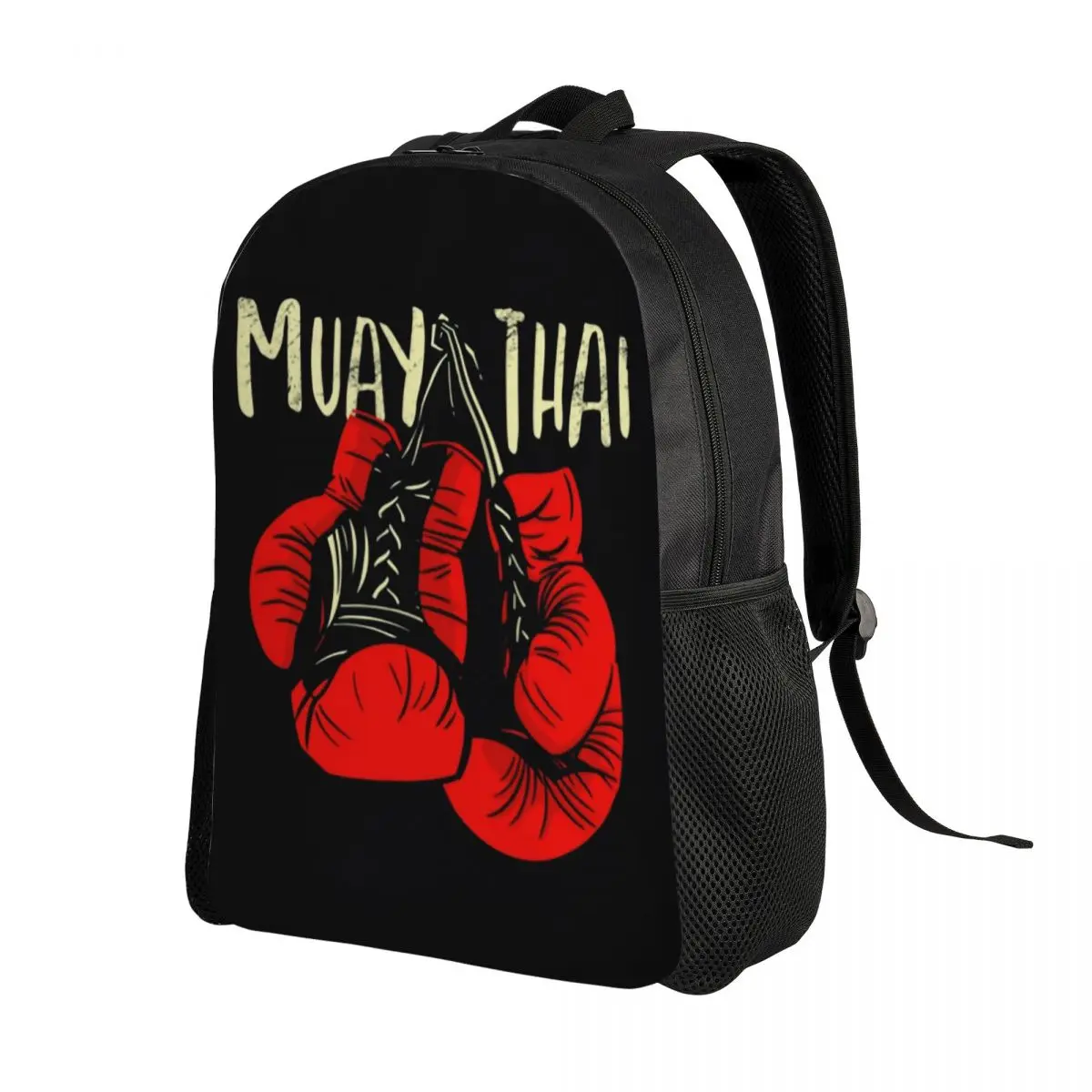 Custom Muay Thai Gloves Backpack for Women Men Waterproof School College Thailand Boxing Fighter Bag Print Bookbags