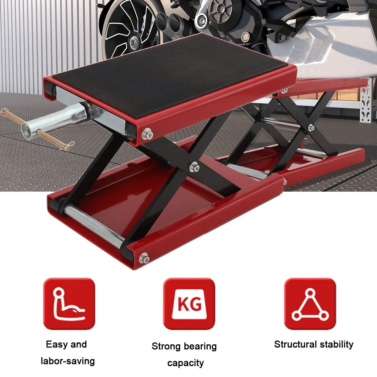 Motorradheber 500kg Scherenhebebühne Motorradständer für Motor ATV Arbeitsständer Professionelle Reparaturwerkzeuge
