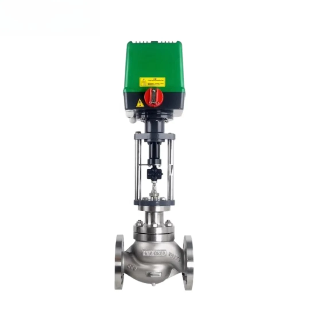 DKV SS304 Electric Proportional Control Globe Valve for Oil Gas High-temperature 4-20mA Motorized Regulating Valve