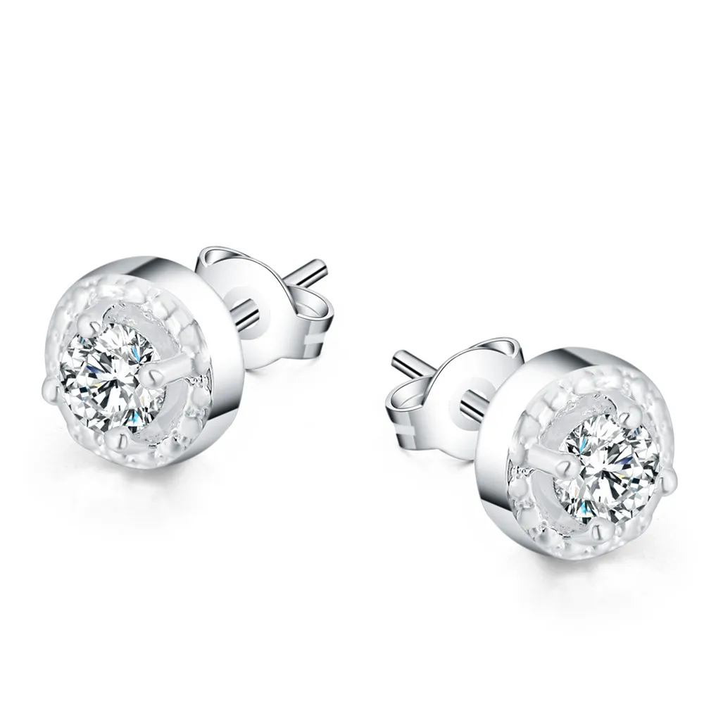 Hot charms high quality 925 Sterling Silver noble crystal studs Earrings for Women fashion party wedding Jewelry Christmas Gifts