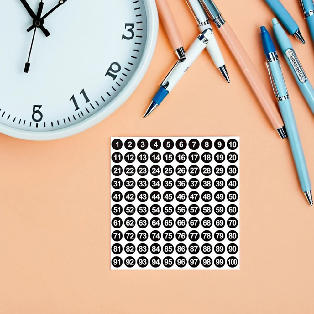 

5000 шт. нумерованных наклеек 1-100, круглые, 10 мм, самоклеящиеся этикетки для инвентаризации, офиса, школы, организации, разноцветные точечные наклейки