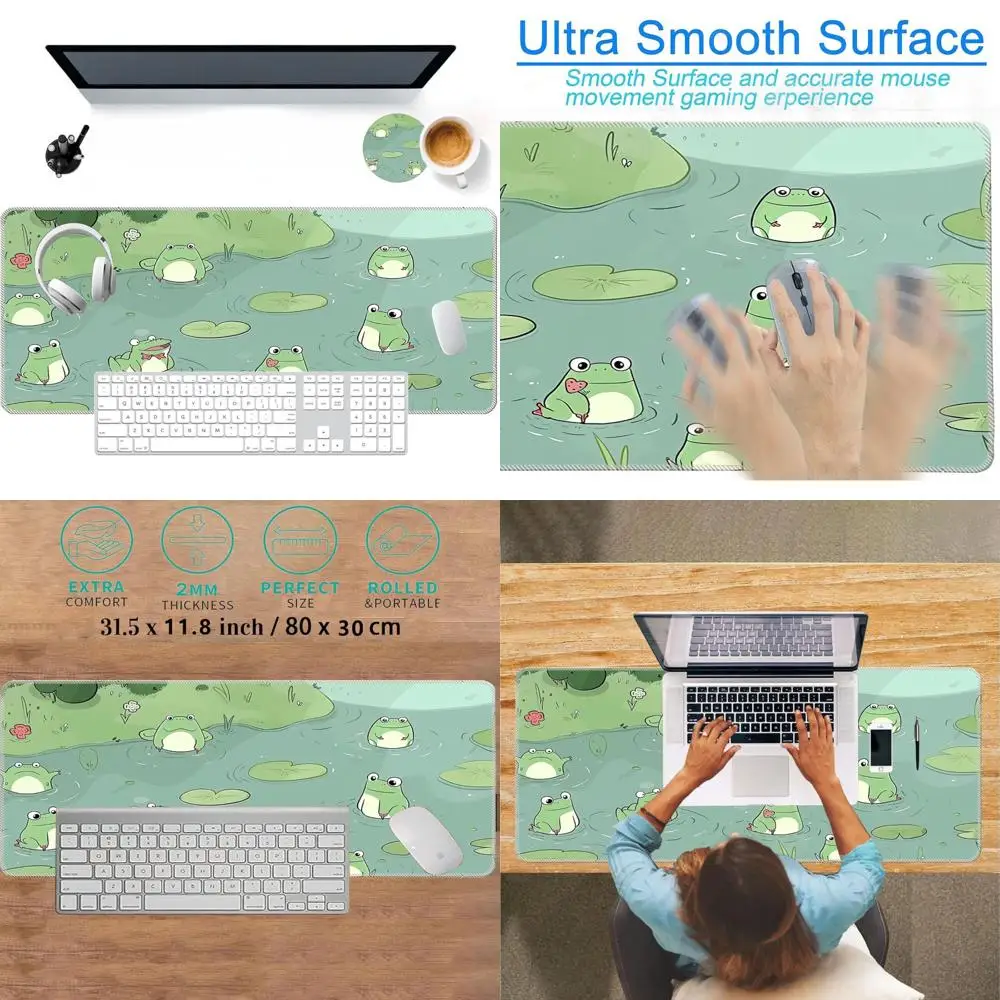

Kawaii Aesthetic Mouse Pad, 31.5x11.8 inches, Cute Desk Accessory, Anti-Skid Office Mouse Mat