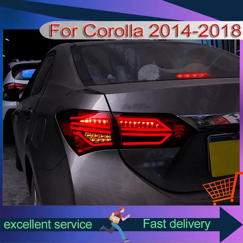 Car Styling Toyota 2014-2017 Corolla Tail Lamp Upgrade DRL Rear Light LED Brake Turn Signal Reverse Auto Accessories