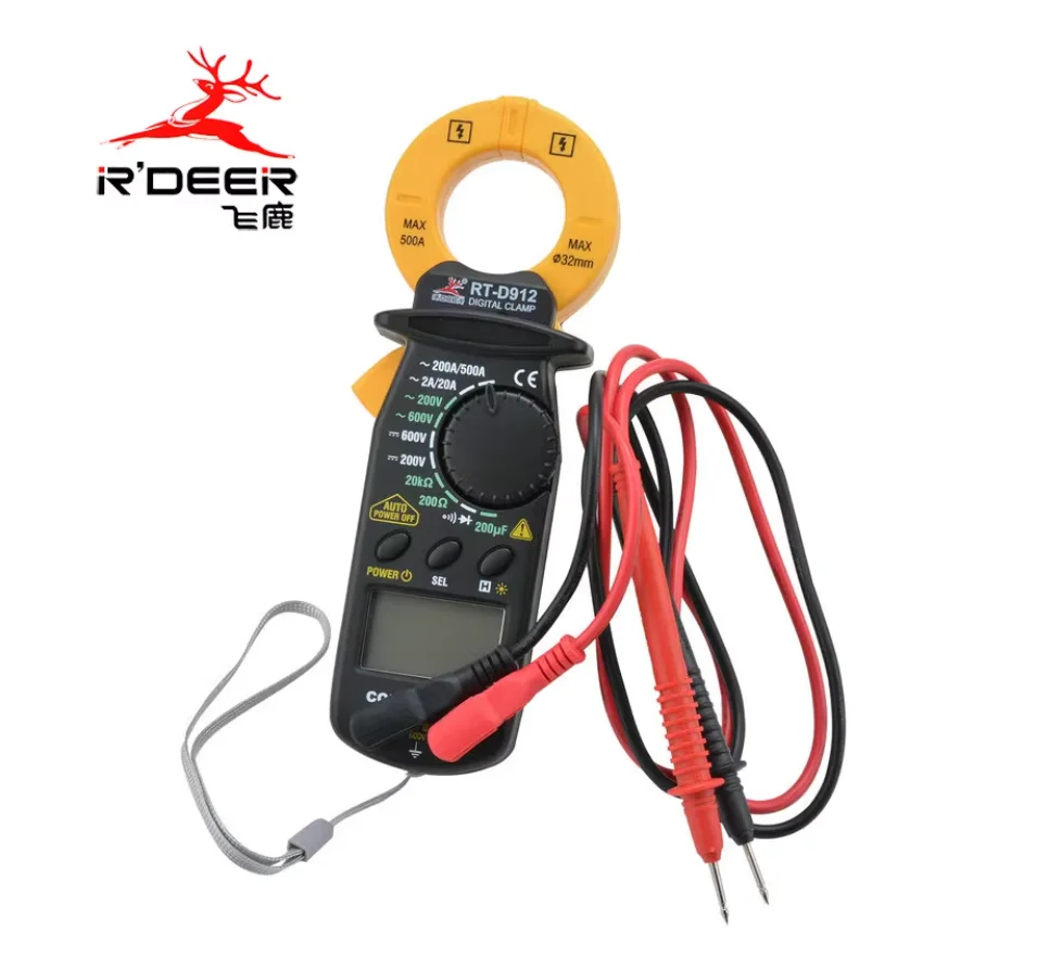 R'DEER tool Pocket sized digital multimeter High grade clamp type digital multimeter electrician tool NO.RT-D912
