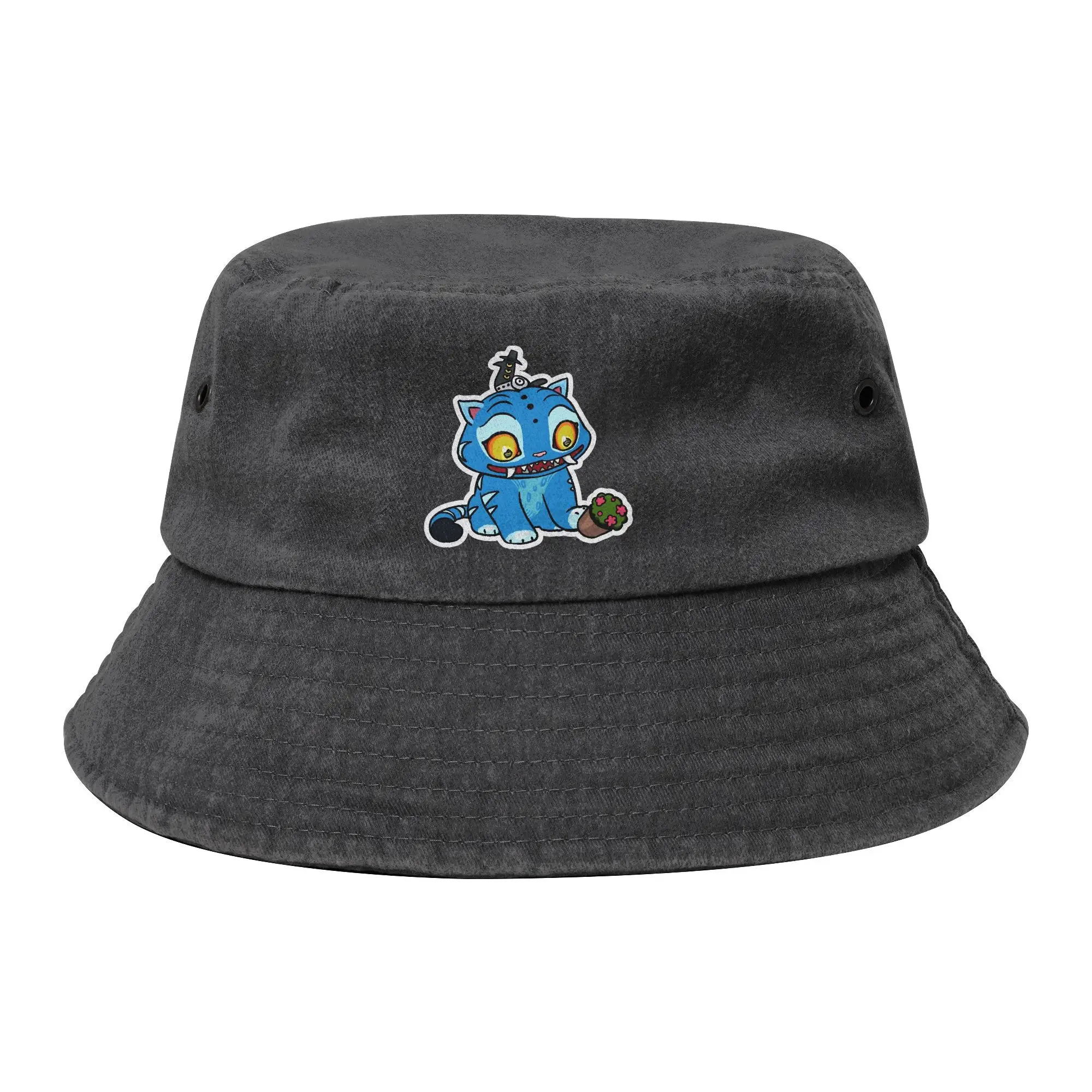 

Unisex Bucket Hat Blue Tiger Play With Pot Kpop Demon Hunters Derpy Spring Picnic Headwear Fishing Cap Irish Country Hat Gift