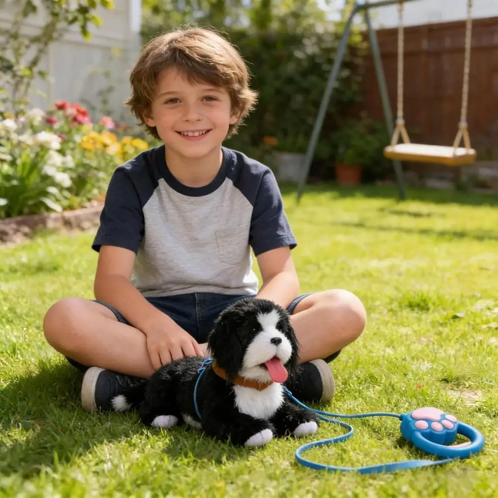New with Touch Sensing Dog with Lifelike-Sounds Licking Motion Cat with Voice Mimic Interactive Walking Dog Boys Girls