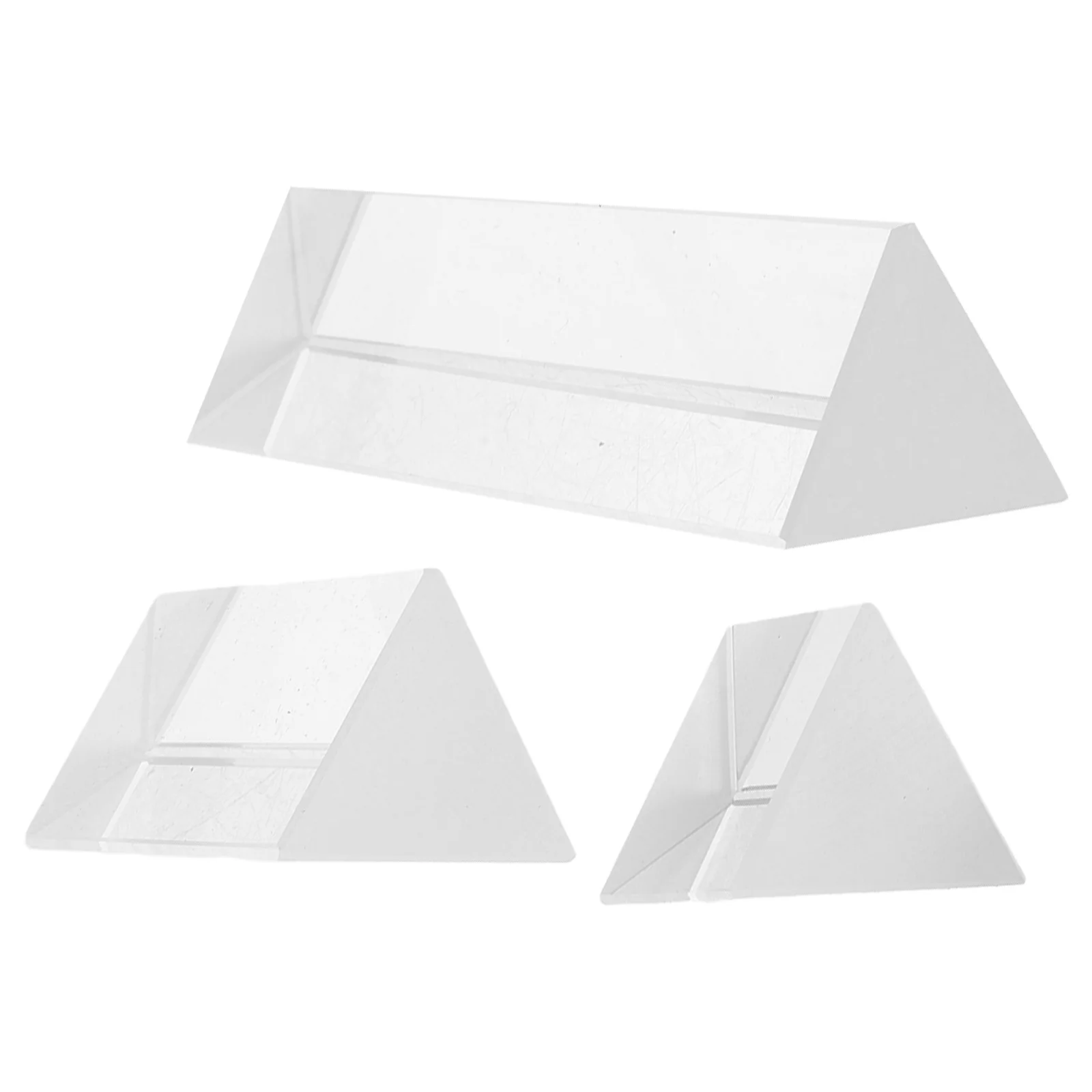 

3Pcs Optical Teaching Prisms High Triangular Glass for Photography Physics Light Refraction Science
