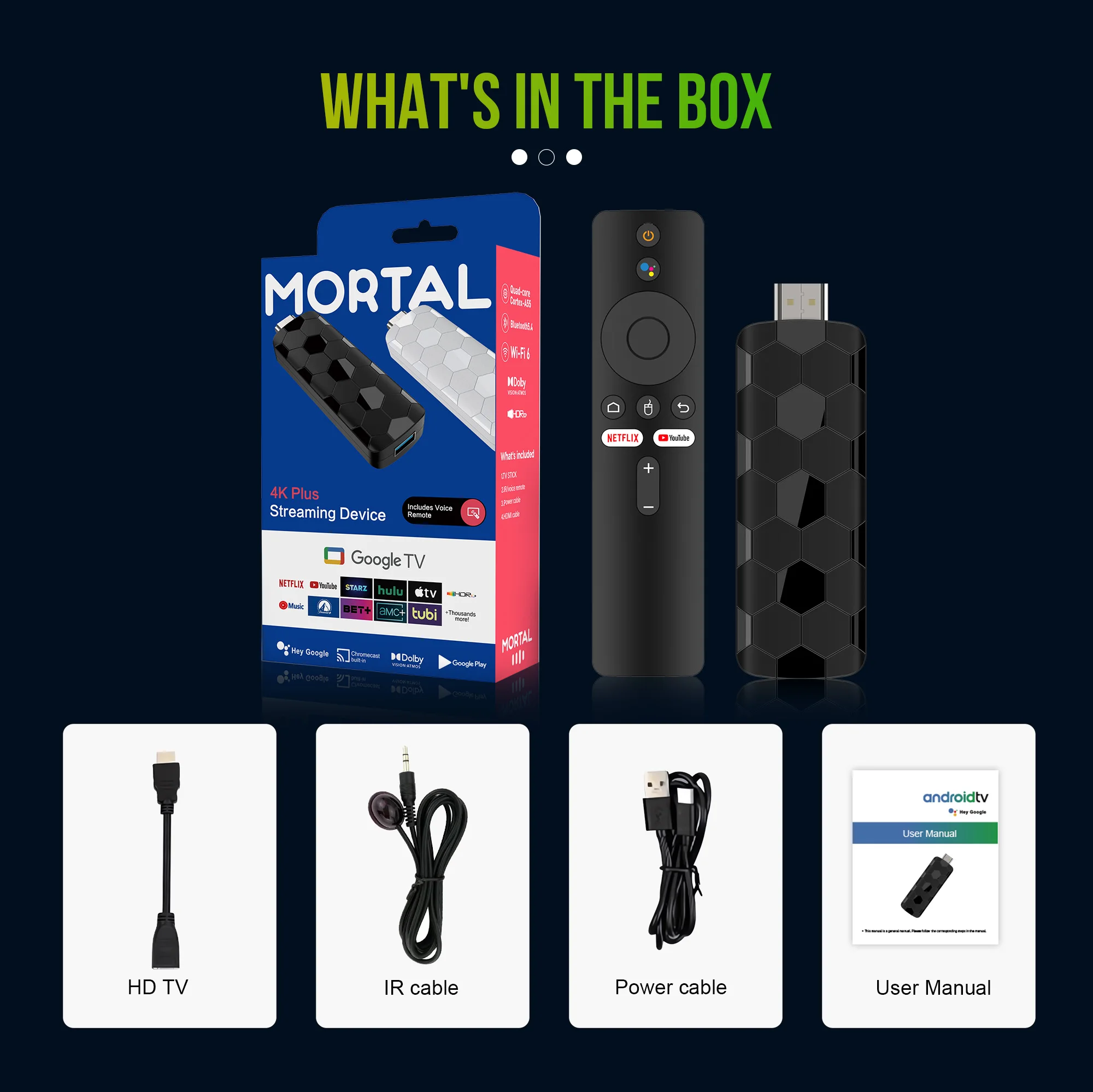 2025 Neuer R3+ Smart Android TV Stick Rockchip RK3518 mit Wifi6 Dual Brand 8 GB 128 GB 8K 3D HDR Google Voice Remote DC 5V 2A – Detail 17