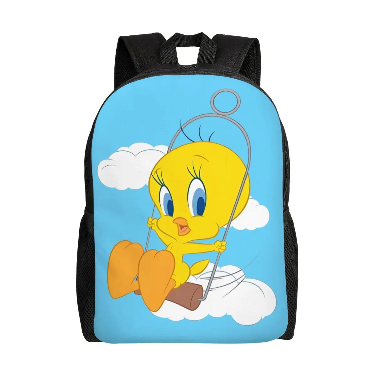 

Custom Tweety Looney Travel Backpack Men Women School Laptop Bookbag Cartoon College Student Daypack Bags
