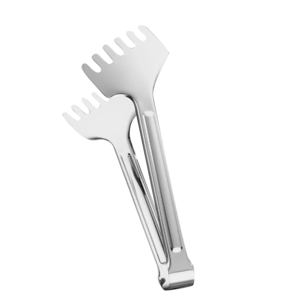 

9 Inch Stainless Steel Salad Comb Design Pasta Serving Food Gripper Kitchen Tool for Catering Buffet Metal Tongs Non