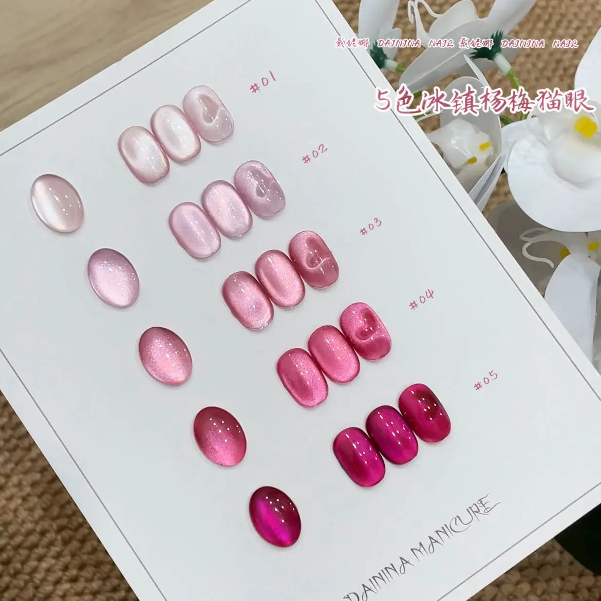 DAININA High Quality 5 Colors Moonlight Cat Eye UV Gel Nail Set for Salon Use Non-toxic UV LED Curing Lamp Compatible view 6