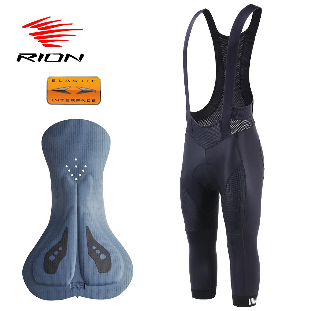 

RION Cycling Shorts Men 3/4 Pants Pro Road Biker Shorts MTB Bib Shorts Padded Bicycle Tights Elastic Interface Motorcycle Bib