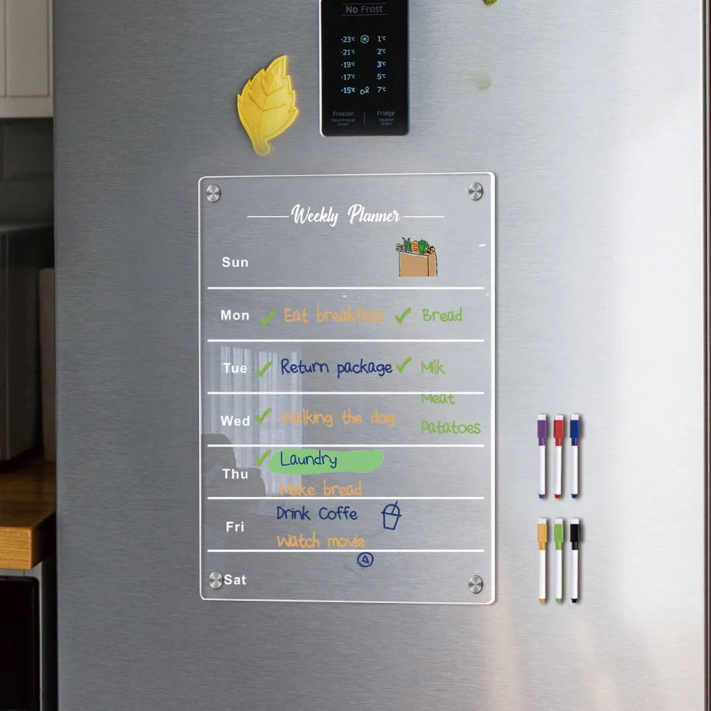 Easy To Clean for acrylic Calendar Notepad Refrigerator Weekly Planner 30*42cm Erasable Note Board Easy To Clean Board
