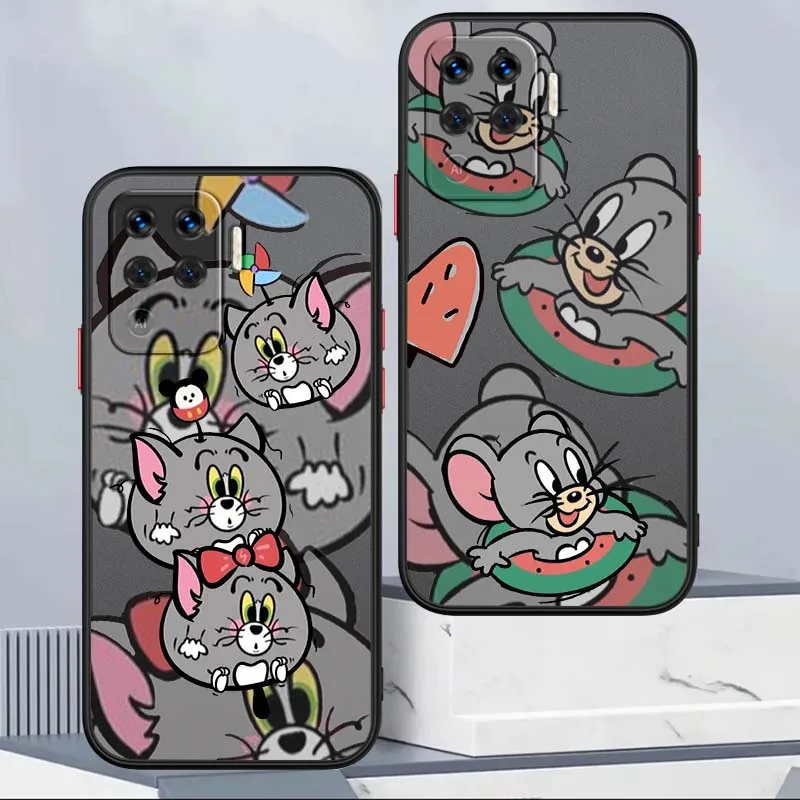 

Cartoon Cute Cats and M-Mouse For OPPO Find X3 X5 Lite Pro A98 A94 A93 A78 A79 A76 A58 A57 5G Frosted Translucent Phone Case