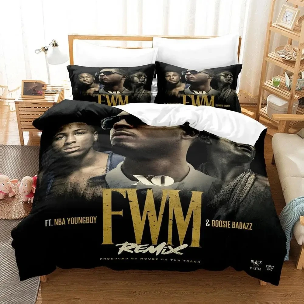 Rap YoungBoy Never Broke Again Bedding Set Single Twin Full Queen King Size Bed Set Aldult Kid Bedroom Duvetcover Sets 3D Print