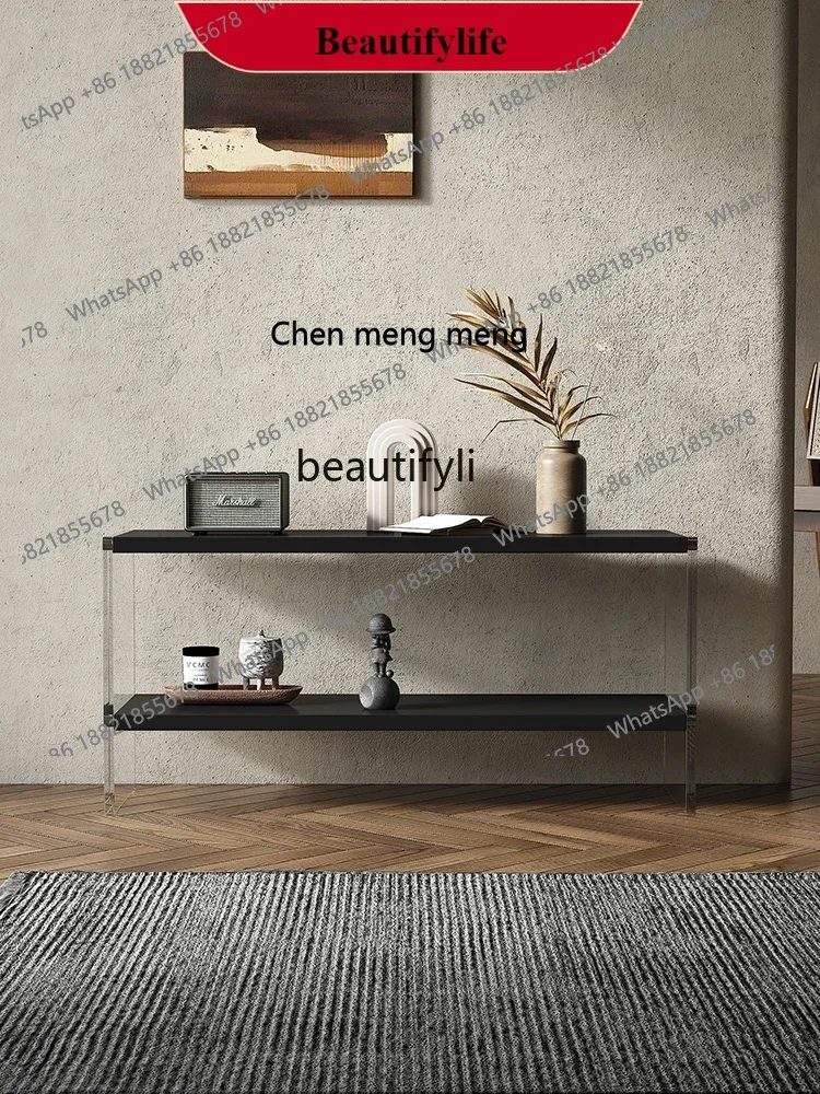 G153 Italian Minimalist Console Household Light Luxury Wall Shelf Acrylic Console Tables