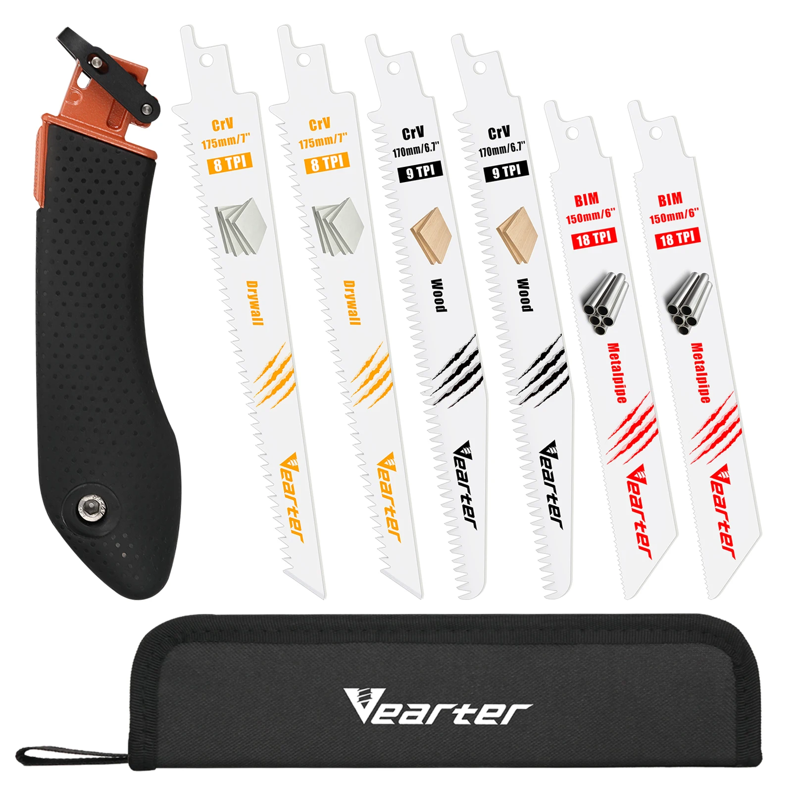 vearter-reciprocating-saw-handle-set-quick-change-sabre-saw-holder-with-6pcs-saw-blades-for-wood-metal-drywall-cutting