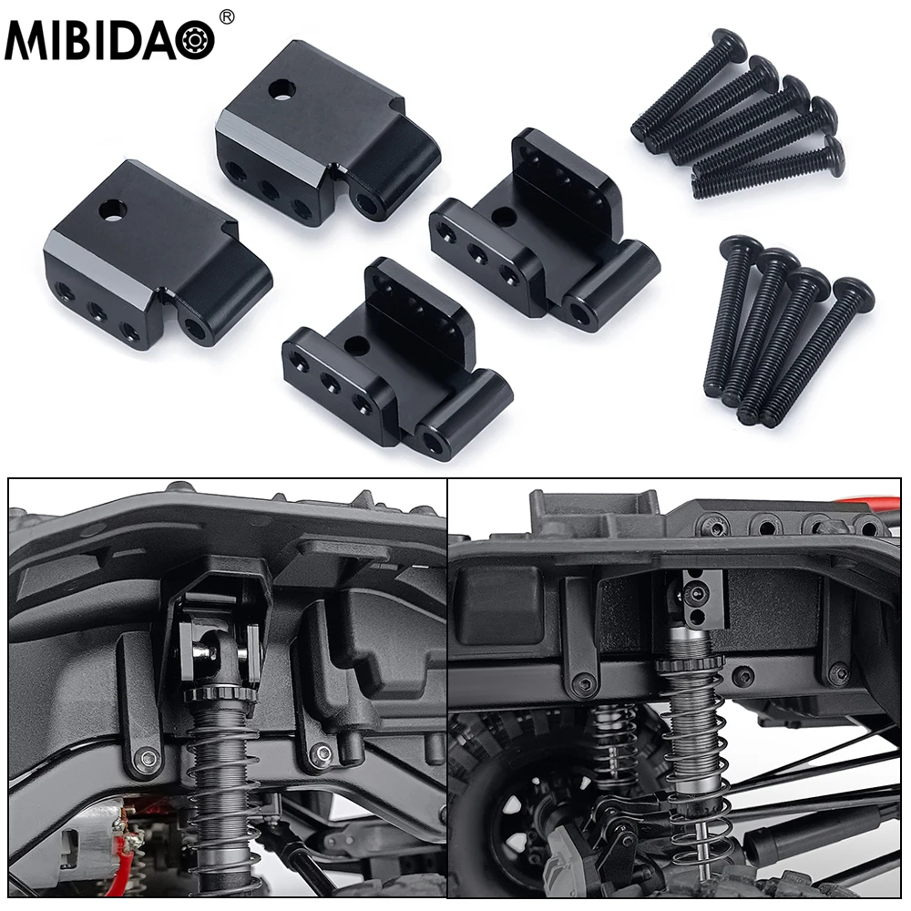 MIBIDAO 4Pcs/lot Metal Front & Rear Shock Mount Damper Tower Hoops For 1/10 TRX4 Defender Bronco Blazer RC Crawler Car