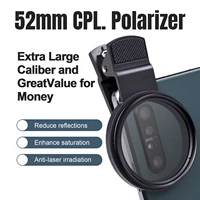 Accesorios de Fotografía para Tatuajes, Filtro CPL de 52 mm con Clip, Reduce la Reflexión de la Cámara, Polarizador para Lentes de Cámara de Teléfono, Accesorios para Tatuajes