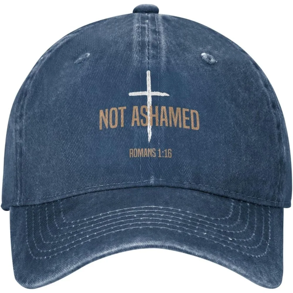 Not Ashamed Romans 1_16 Christian Hats Baseball Caps Washed Dad Trucker Denim Cowboy Hat