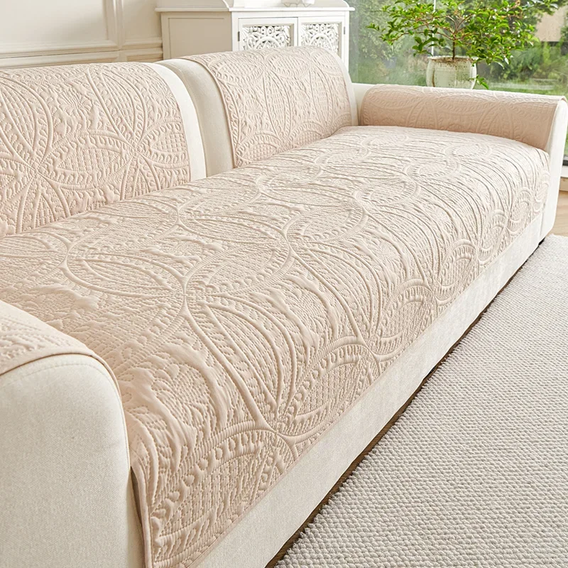 2026 New Ultrasonic Sofa Cushion Four-season Universal Non-slip Waterproof  Sofa Cover Solid Color Light Luxury Livingroom Warm