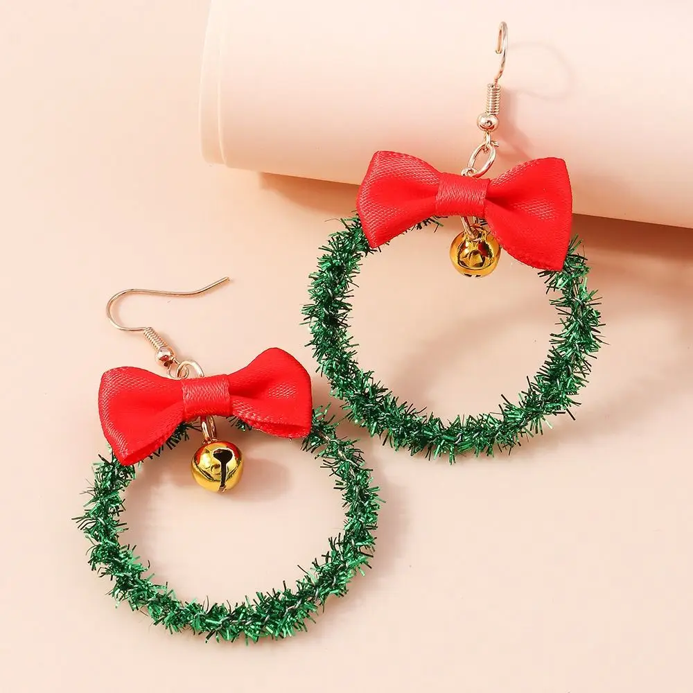Merry Christmas Christmas Drop Earrings Xmas Tree Mix Styles New Year Earrings Party Festival Decoration Wreath Circle Earrings