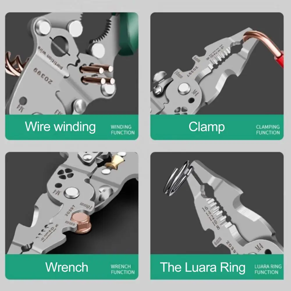 Multi-functional Wire Stripper 16 1 Foldable Wire Stripper Tool Multifunctional Wire Crimping Cutting Kit for Electricians