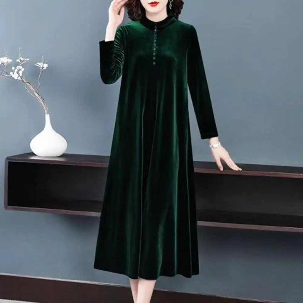 

Golden Velvet Hooded Button Dress For Women 2024 New Lady Spring Autumn Dress Keep Warm Thermal Plus Size Elegant Mom Dresses