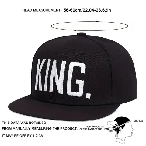 KING Letter brodery Snapback hat street herr kvinnor älskare baseball keps hiphop sportkepsar justerbara hattar 8 best sales Kunglig keps - №1
