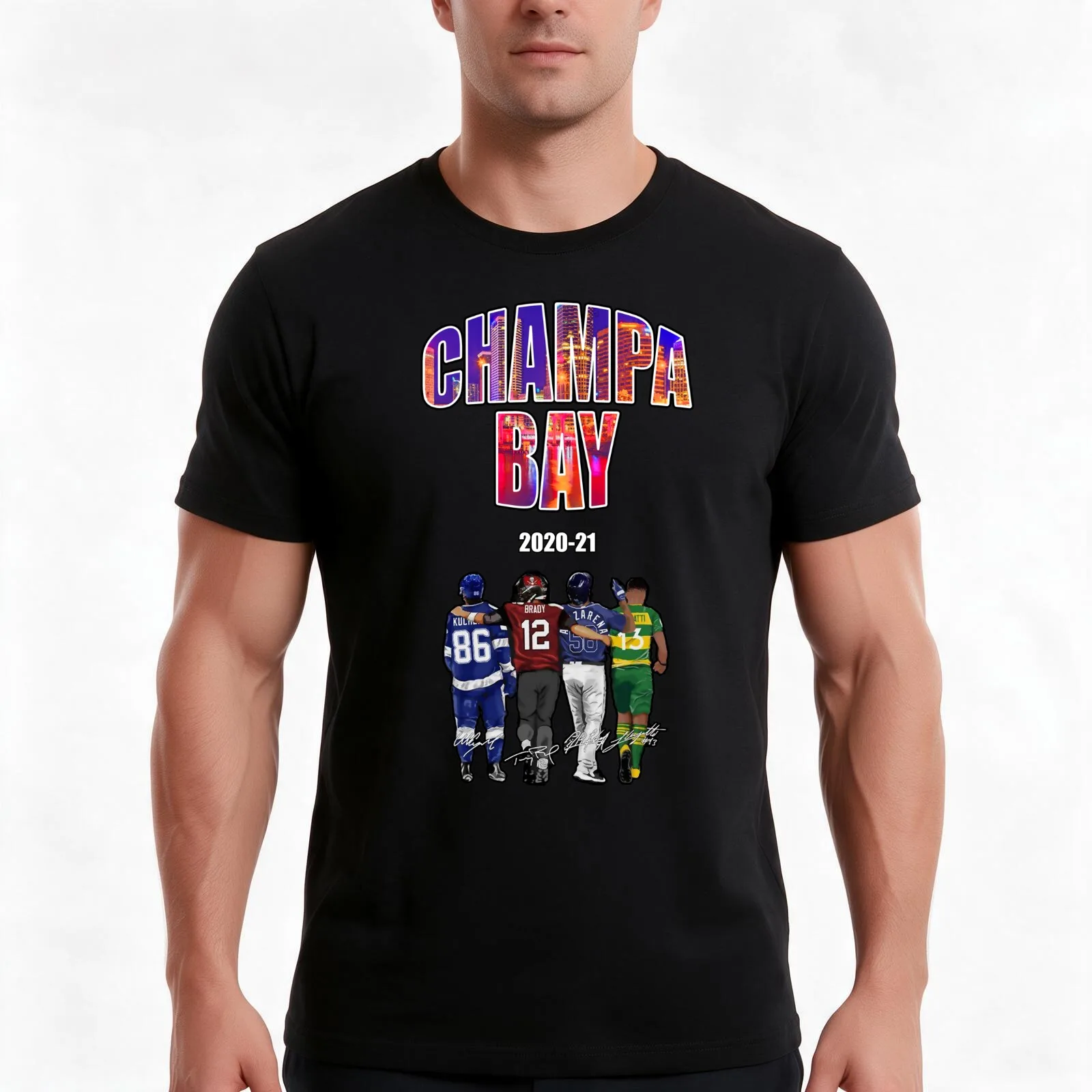 Champa Bay T-Shirt Summer Casual Cotton Tee Oversized Streetwear Tops Vintage Graphic Print Loose Fit Short Sleeve