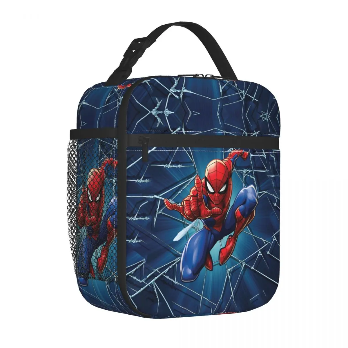 Spider Man Web Shooting Leap Lunch Bag Casual Lunch Box For Child Office Cooler Bag Graphic Design Thermal Tote Handbags