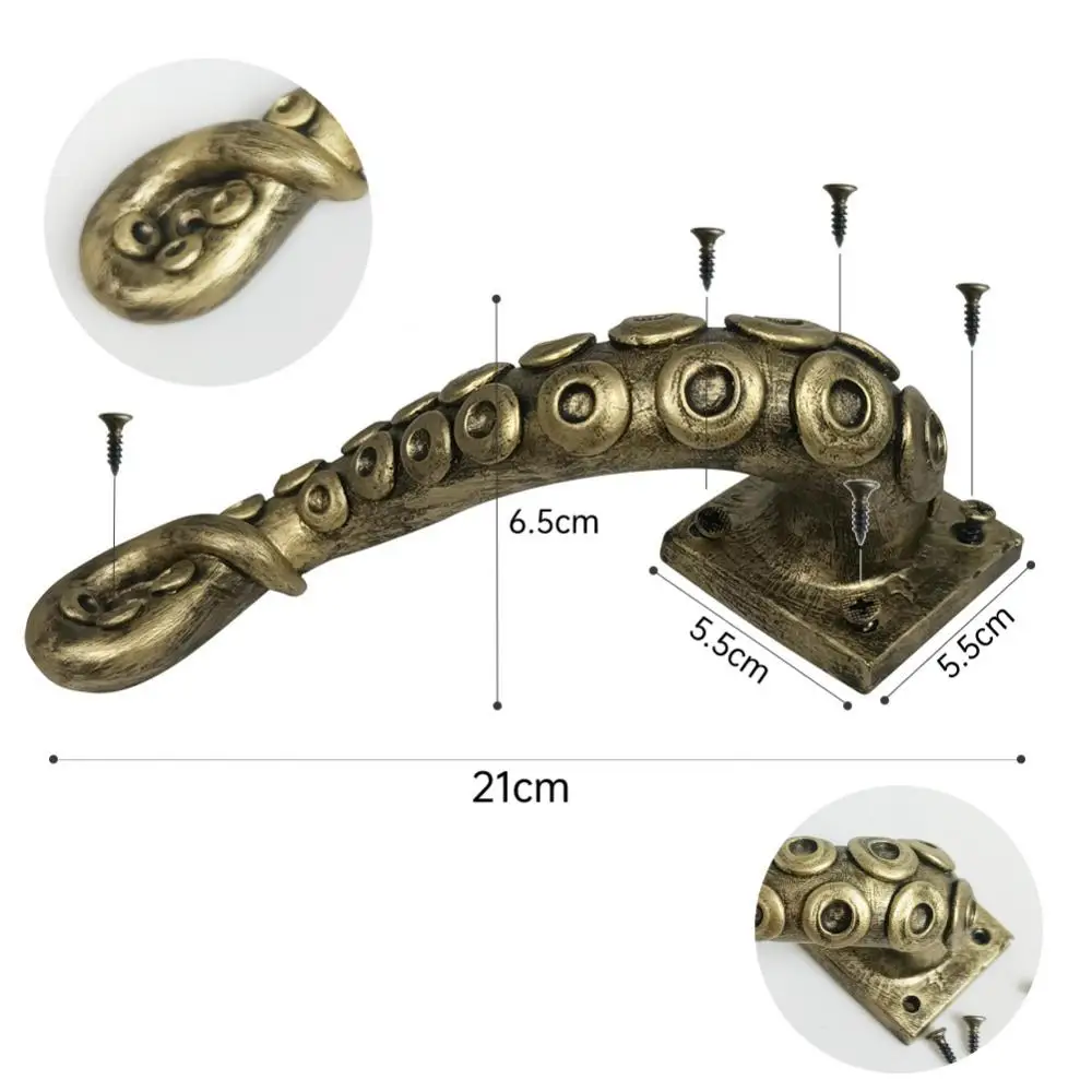 Outdoor Hook Resin Animal Style Retro Ancient Vintage Home Decor Octopus Door Knob Furniture Drawer Pull