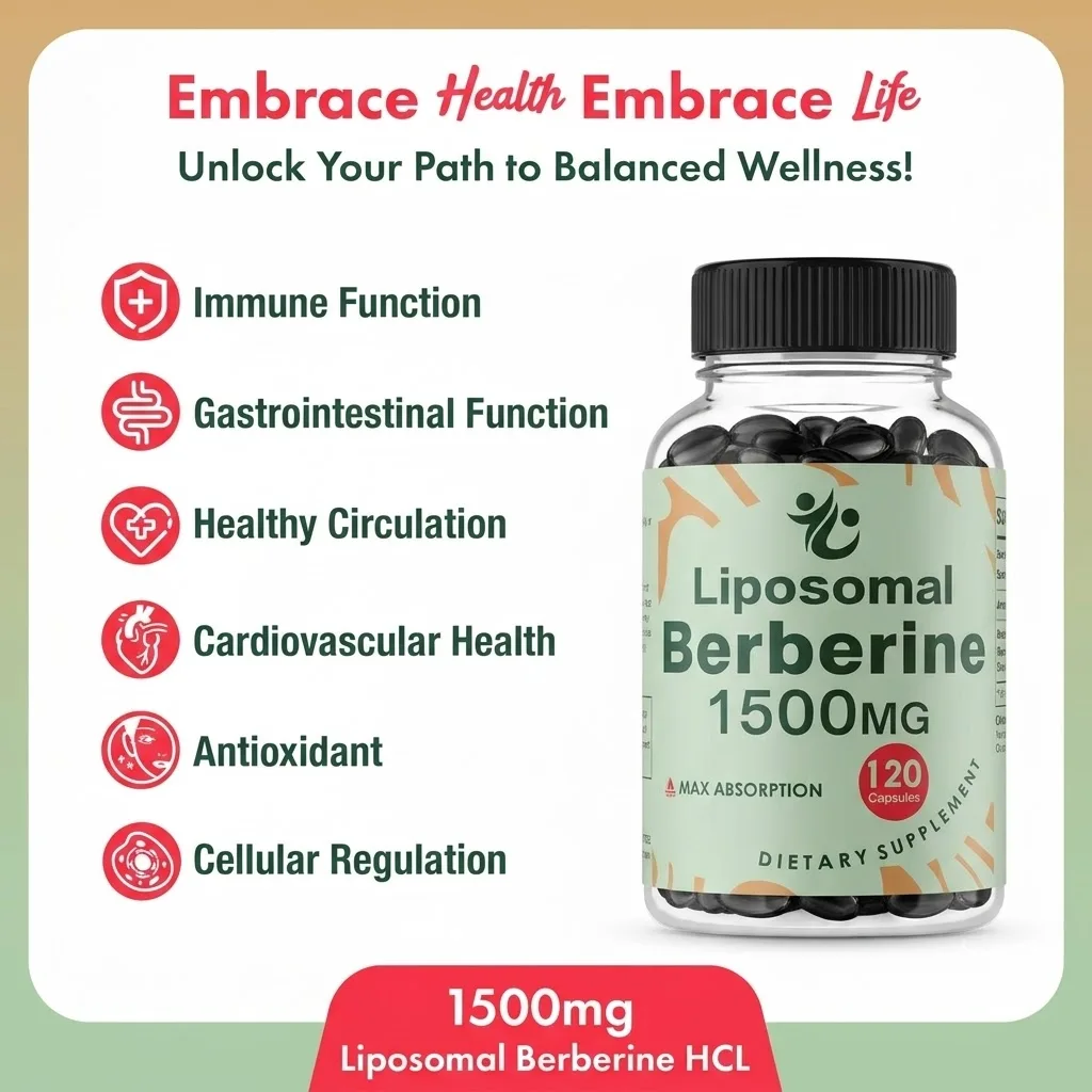 Liposomal Berberine HCL - 1500mg Activates AMPK, High Bioavailability Supplement for Women and Men, Supports Body Balance