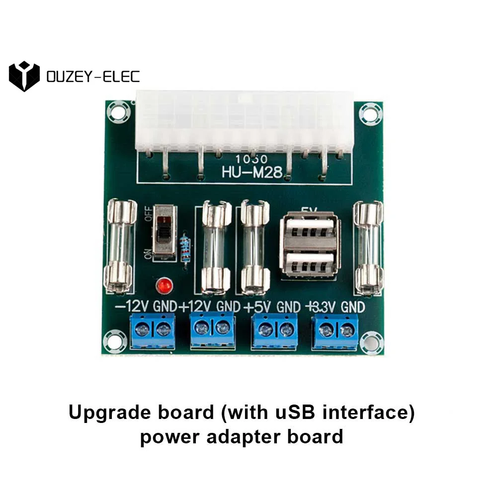 Computer ATX Power Supply Breakout Transfer Board Outlet Wiring Adapter Extension Module 24 Pin Desktop ATX Power Adapter Board