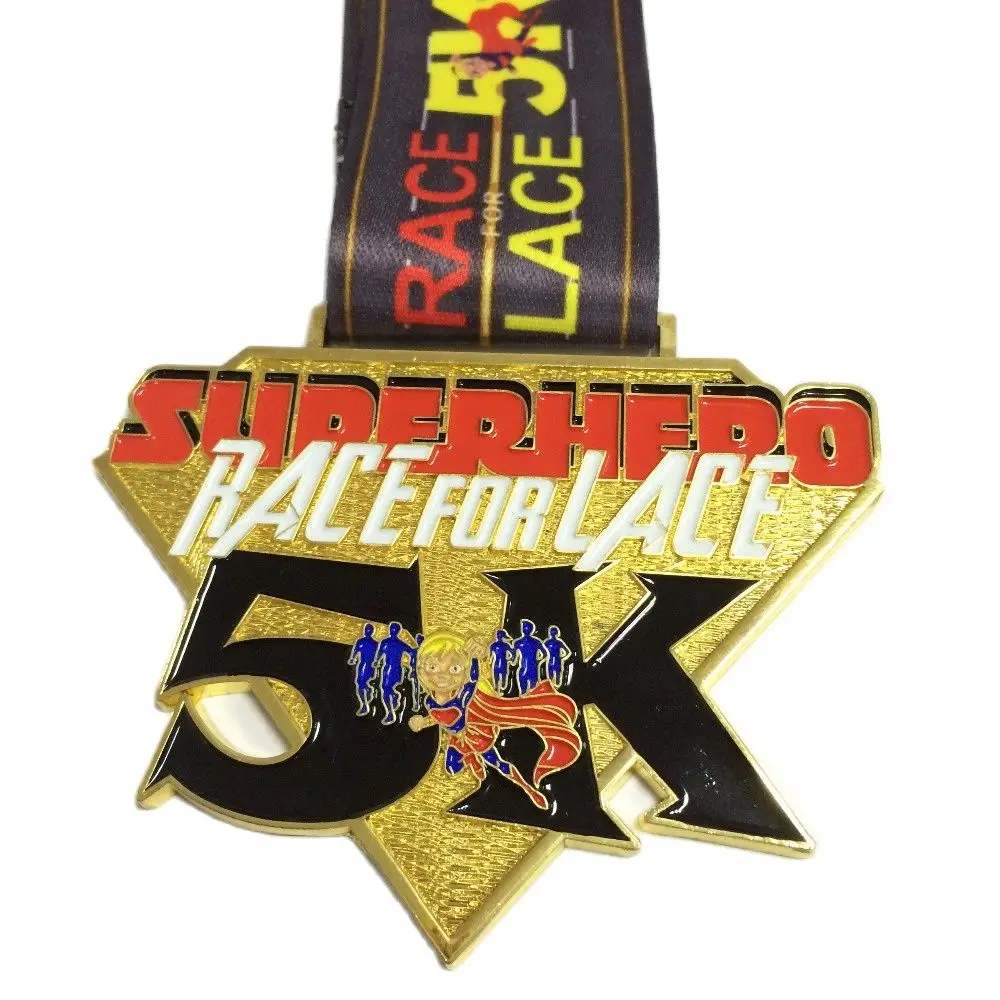 design your own medal engraved on your logo for running race  with sublimated medal ribbon as award medal--60mm diameter-500pcs