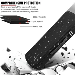 Estuche rígido de EVA portátil impermeable para aparejos de pesca, bolsa de almacenamiento a prueba de golpes, bolsas de transporte de carrete, herramienta de aparejos de pesca, organizador de viaje