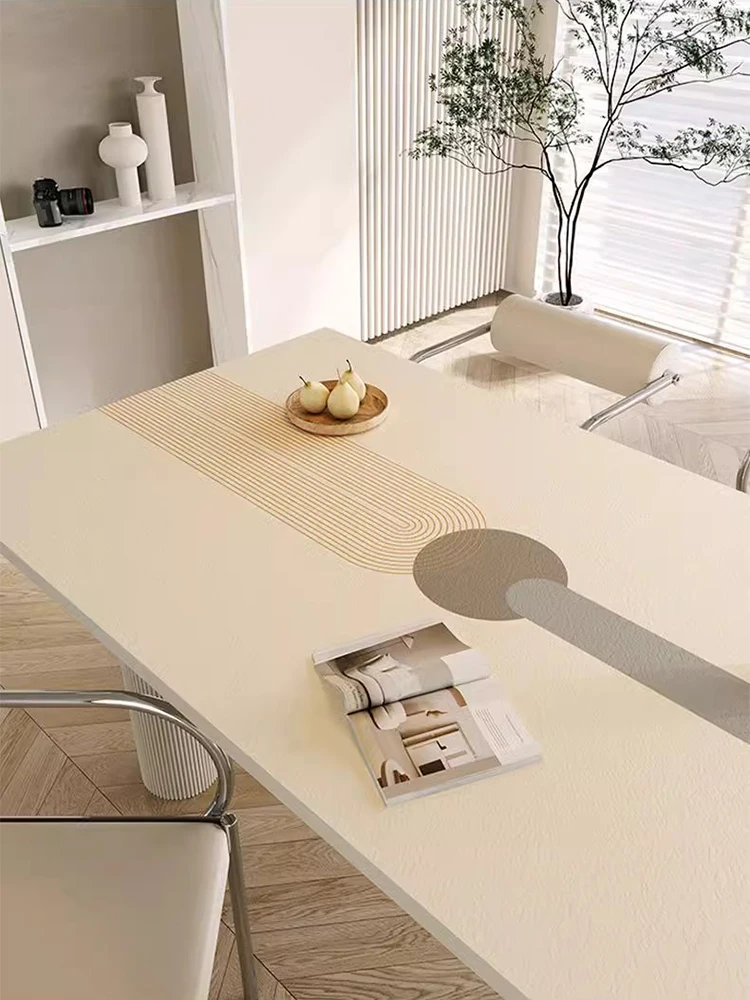 

Minimalist Lines Dining Table Decoration Mat PVC Easy To Clean Full Coverage Tablecloth Waterproof Oil Proof Kitchen Table Mats