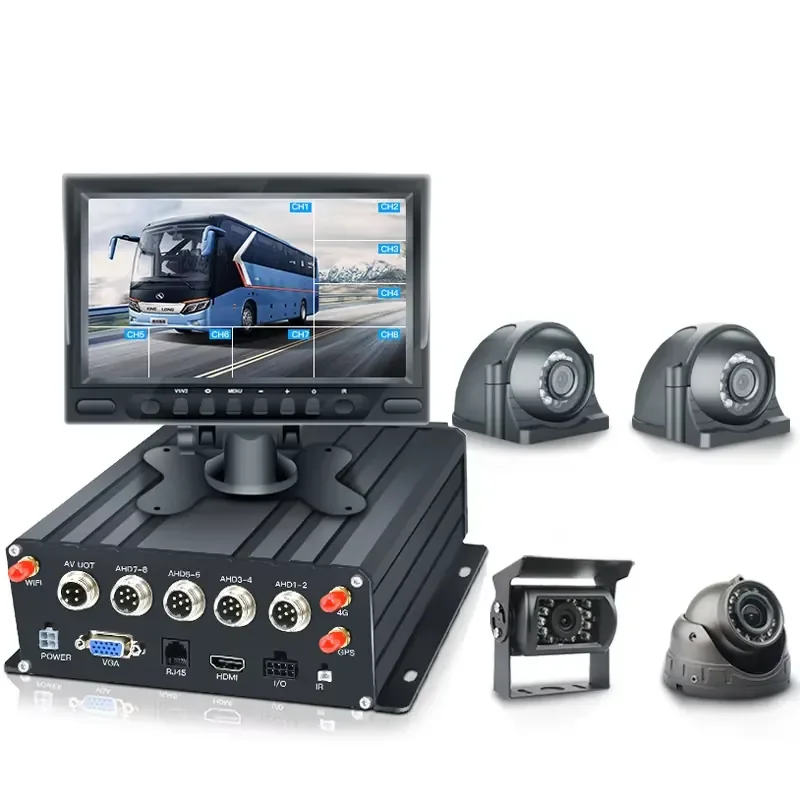 Vehicles 4 1080P HDD MDVR Kits 10.1 Inch VGA 4G WIFI Mobile DVR System