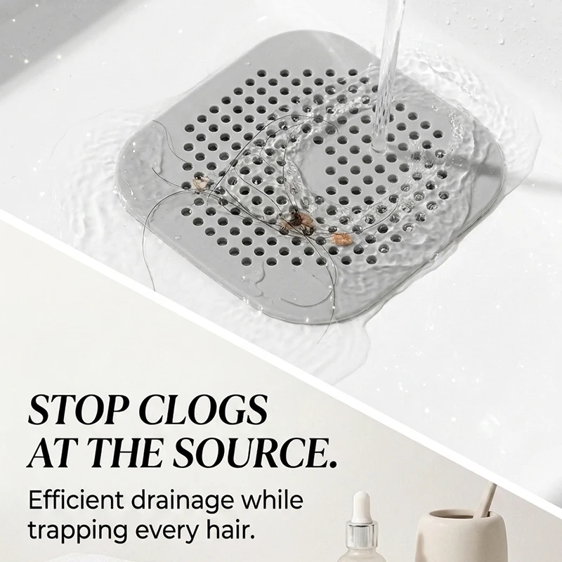 Square Floor Drain with Anti-Clogging Hair Filter for Bathrooms And Kitchen Sinks - Innovative Design Drainage System