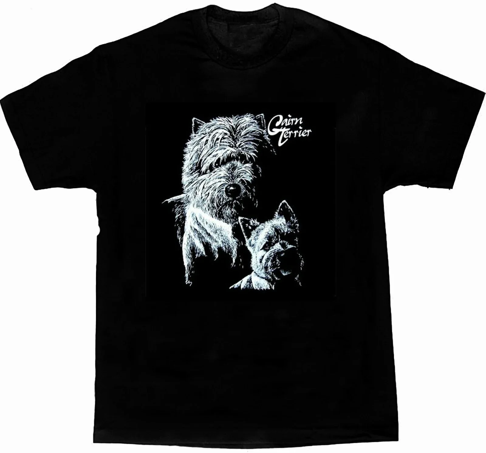 Novel Cairn Dog and Terrier Dog Art Printed Mens T Shirt. Short Sleeve 100% Cotton Casual T-shirts Loose Top Size S-3XL