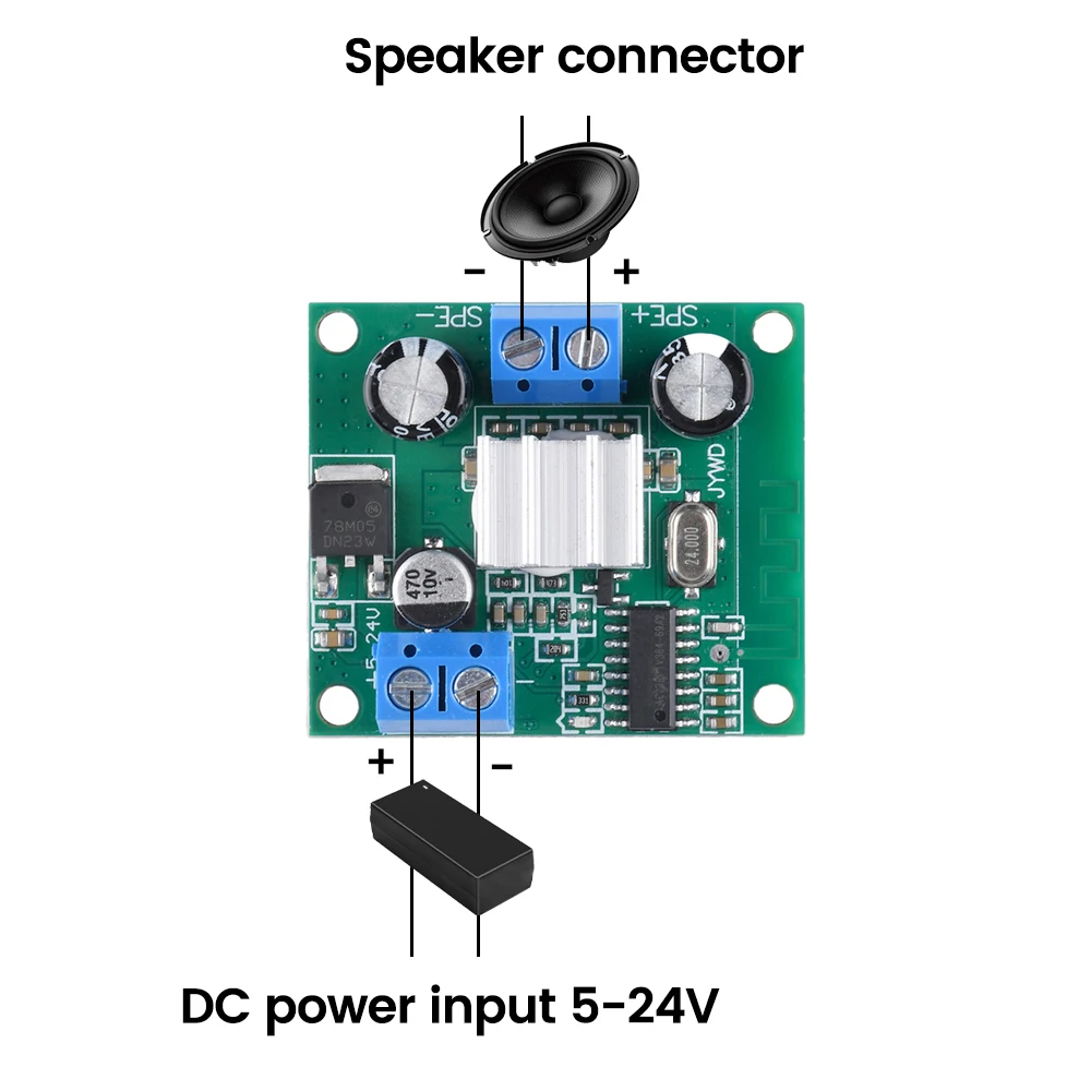 DC5-24V 100W Bluetooth Amplifier Module TPA3116 TWS Speaker Module Two Boards Output for Wireless Stereo Pairing