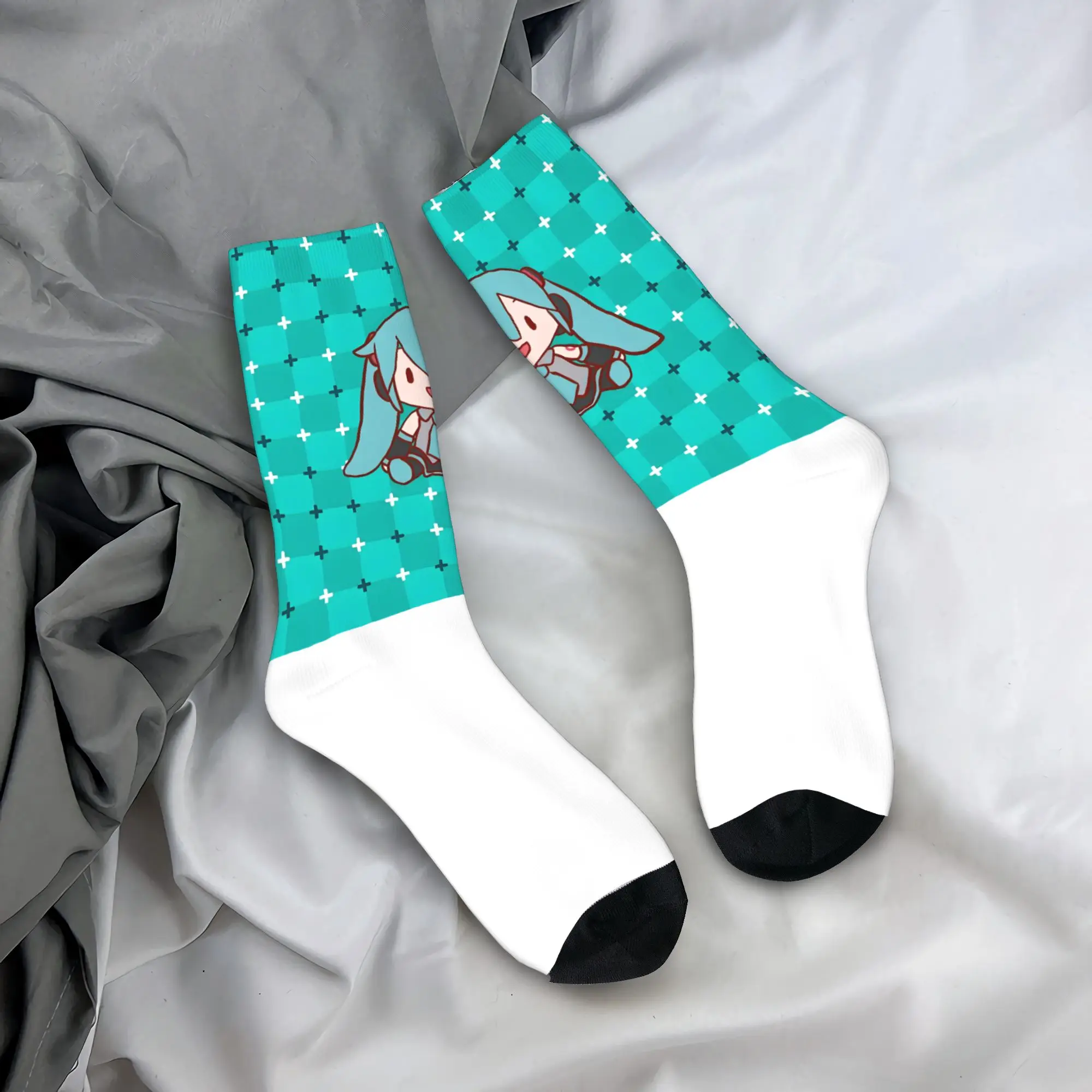 

Носки Custom Harajuku Hatsune Miku с мультяшным принтом для мужчин и женщин, теплые, с 3D-печатью, спортивные, баскетбольные
